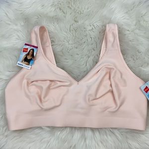 Hanes Pink Smooth Comfort Wire-Free Bra 2XL